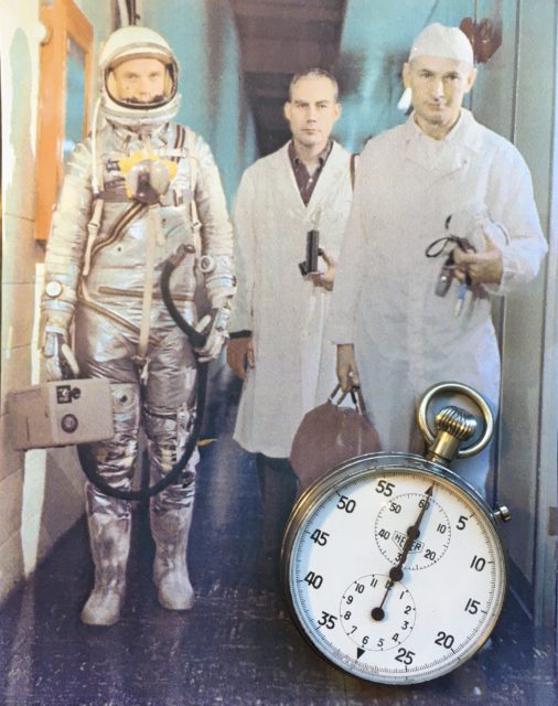Erste schweizer Uhr im Weltraum 1962. Getragen von John Glenn. Heuer Model 2915A Stopwatch